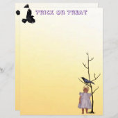 Ghostly Talia with Raven Halloween Stationery (正面/裏面)