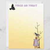 Ghostly Talia with Raven Halloween Stationery (正面)