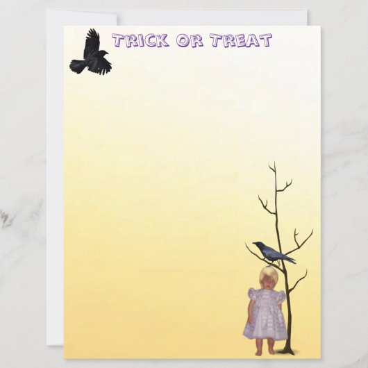 Ghostly Talia with Raven Halloween Stationery (正面)