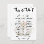 Ghostly This or That-Bridal Shower Game (正面/裏面)