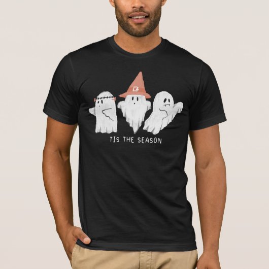 Ghosts Tis The season Fall Halloween Tシャツ (正面)