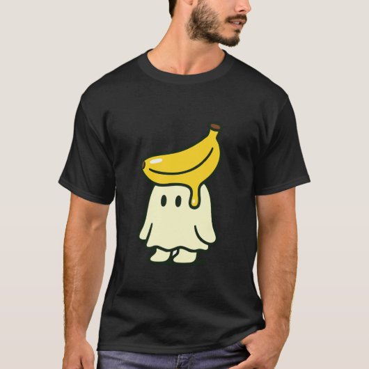 Ghosty Fruits Banana Ghost Retro Tee Pop Ghost Cha Tシャツ (正面)