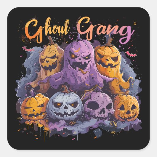 Ghoul Gang | ExDesigner | ハロウィン スクエアシール (正面)