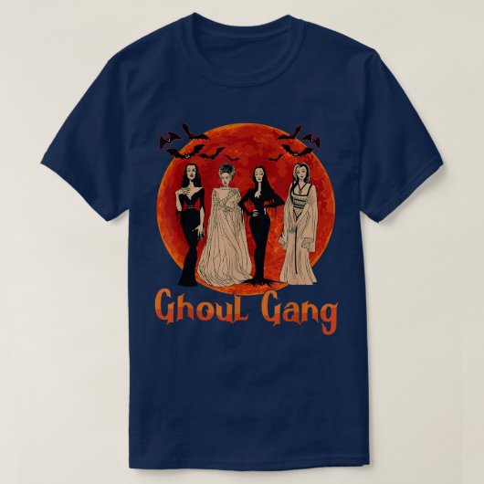 Ghoul Gang Horror Goth Queens Halloween Bride Funn Tシャツ (デザイン正面)