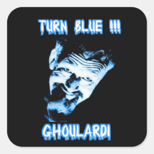 Ghoulardi (回転青)のカスタマイズ可能なステッカー スクエアシール