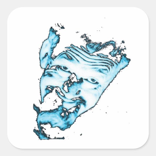 Ghoulardi (Transparent-3)カスタマイズ可能なステッカー スクエアシール (正面)