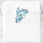 Ghoulardi (Transparent-3)カスタマイズ可能なステッカー スクエアシール (バッグ)