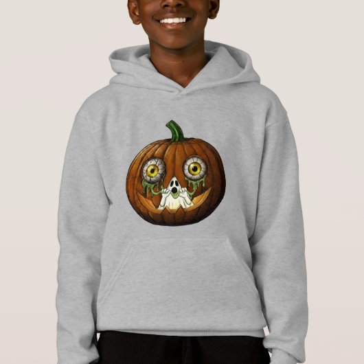 Ghoulish Ghost Dripping Eyeballs Jack-O-Lantern (正面)