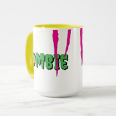 Ghoulishly Fun Funny Rippin' Zombie Halloween  マグカップ (正面左)