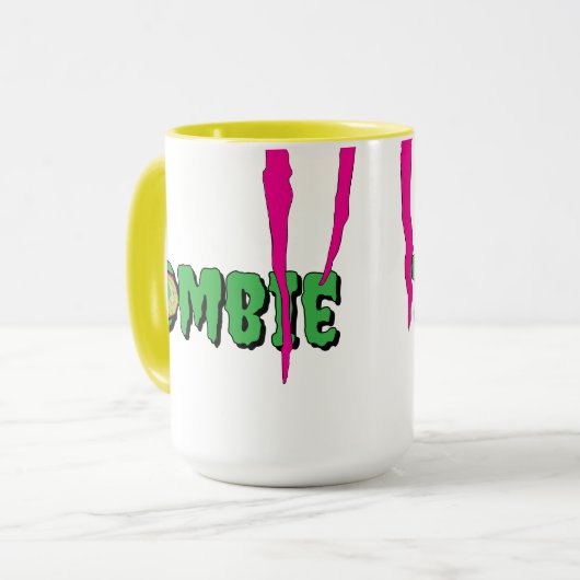 Ghoulishly Fun Funny Rippin' Zombie Halloween マグカップ (正面左)