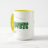 Ghoulishly Fun Funny Rippin' Zombie Halloween  マグカップ (正面左)