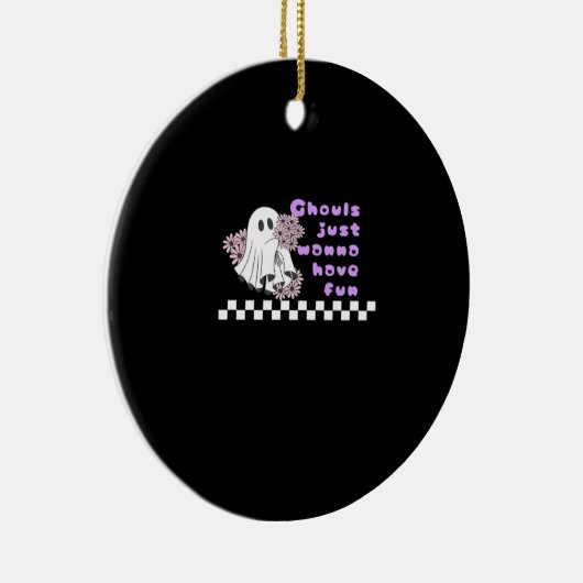 Ghouls Just Wanna Have おもしろい – 衣装を着たナマケモノ セラミックオーナメント (右)