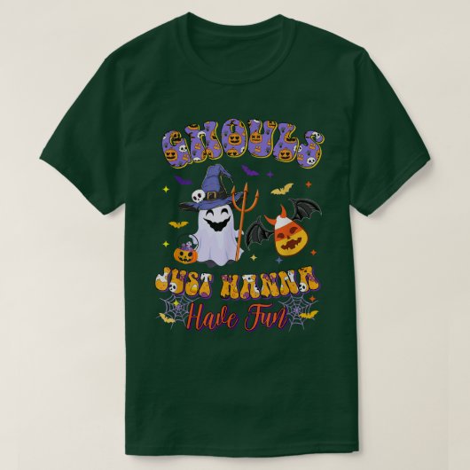 Ghouls just wanna have Fun Hippie Retro Ghouls Can Tシャツ (デザイン正面)
