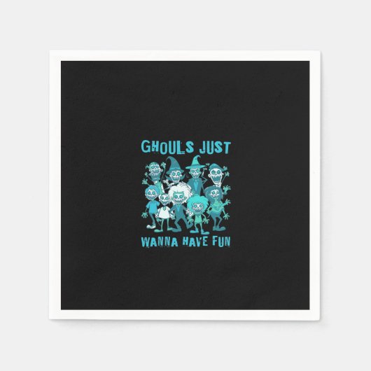 Ghouls Just Want Haveおもしろい-不気味デザイングラフィック スタンダードカクテルナプキン (正面)