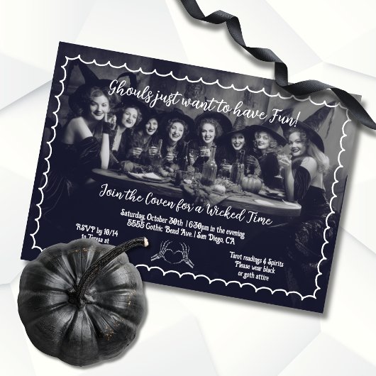 Ghouls night out Halloween Vintage Witches 招待状