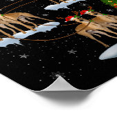 Ghound Dog Santa Sleigh Flying Funny Magical Chris ポスター (角)