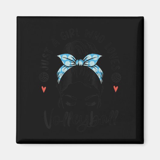 Giのバレーボールのプレゼントを愛する女10代のの子 マグネット (正面)