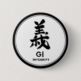 GIの完全性のbushidoの美徳の武士の漢字 缶バッジ