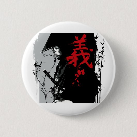 GIの暗い武士ボタン 缶バッジ (正面)