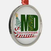 GIのGASTROENTEROLOGISTのメリークリスマス メタルオーナメント (右)