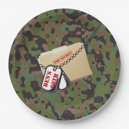 GIカモフラージトップシークレットソルジャーパーティープレート ペーパープレート (正面)