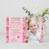 GIジェーンアーミーカモフラージュ軍隊誕生日 招待状 (スタンド正面)