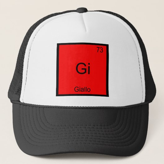 Gi - Giallo 楽しい化学元素記号Tシャツ キャップ (正面)