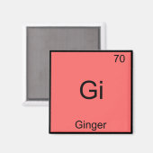 Gi - Ginger おもしろい Chemistry ElementシンボルTシャツ マグネット (正面/裏面)