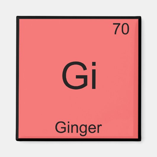 Gi - Ginger おもしろい Chemistry ElementシンボルTシャツ マグネット (正面)