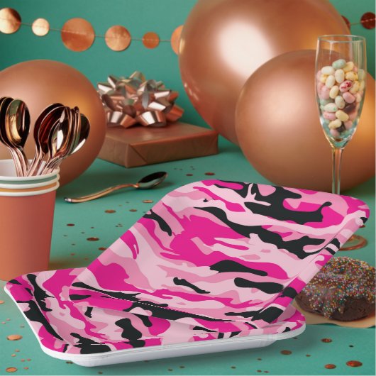 GI JANE軍隊カモフラージカクテルパーティープレート ペーパープレート (複数)