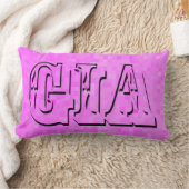 Giaピンクの女の子の名前ロゴ、 ランバークッション (ブランケット)