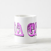 Gia、ピンクの名前ロゴ、 コーヒーマグカップ (中央)