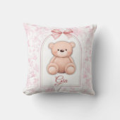 Gia | Custom Pink Teddy Bear Nursery Design  クッション (正面)