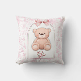 Gia | Custom Pink Teddy Bear Nursery Design  クッション