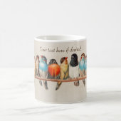 Giacomelli著鳥のヴィンテージのカラフルなとまり木 コーヒーマグカップ (中央)