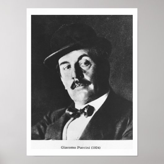Giacomo Puccini (1858-1924) 1924 （フォトリソ） (b/w) ポスター (正面)
