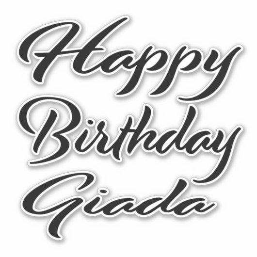 Giada Name Vorname black Sticker Geburtstag シール (正面)