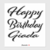 Giada Name Vorname black Sticker Geburtstag シール (シート)