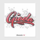 Giada red Heart Graffiti Aufkleber Sticker シール (シート)