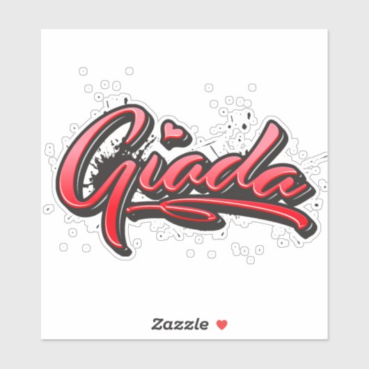 Giada red Heart Graffiti Aufkleber Sticker シール (シート)