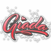 Giada red Heart Graffiti Aufkleber Sticker シール (正面)