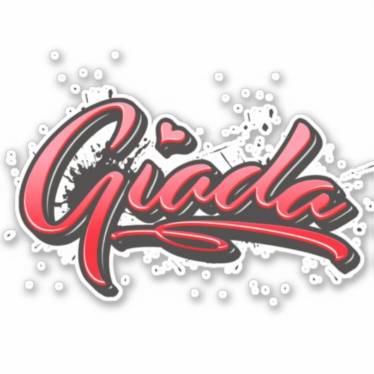 Giada red Heart Graffiti Aufkleber Sticker シール (正面)