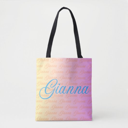 Gianna繰り返し名前のパターン トートバッグ (正面)