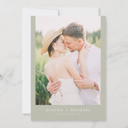 GIANNA Boho Etherealグリーンリーヴィンテージシック結婚ズ 招待状 (裏面)