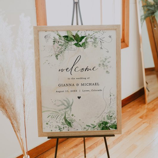 GIANNA Boho Etherial Greenery Wedding Welcome ポスター
