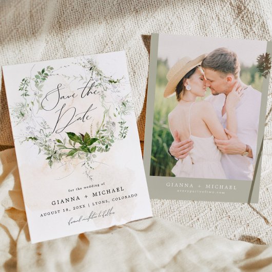 GIANNA Etherial Greenery Garden Save the Date 招待状