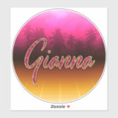 Gianna Vorname Name golden pink Aufkleber Sticker シール (シート)