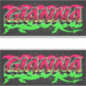 Gianna Vorname Name Graffiti Aufkleber Sticker シール (正面)