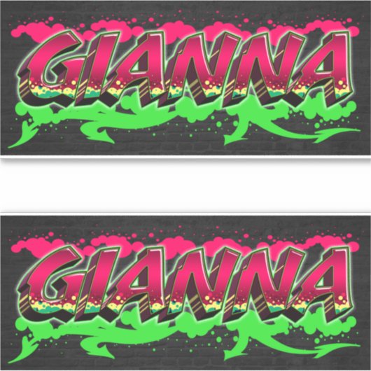 Gianna Vorname Name Graffiti Aufkleber Sticker シール (正面)