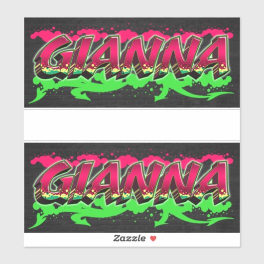 Gianna Vorname Name Graffiti Aufkleber Sticker シール (シート)